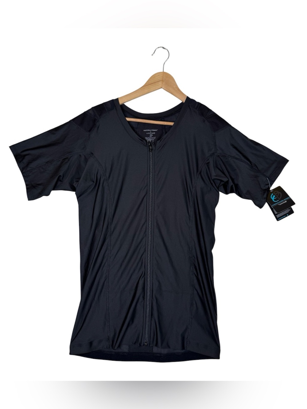 Postural Fitness By Alignmed Posture Shirt Short Sleeve Full Zip Black Men's XXL